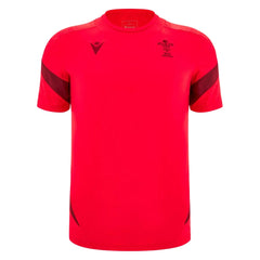 Maglia training rugby Galles 2026 Macron rossa con stemma