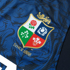 Canottiera rugby British & Irish Lions blu con stemma squadre unite e data 1888.