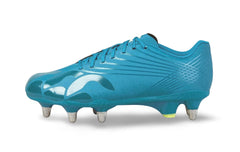 Scarpino da rugby Canterbury Stampede SG verde petrolio con tacchetti metallici.