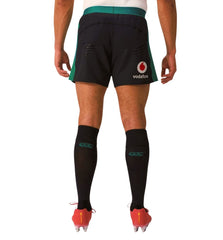 Pantaloncini da rugby Irlanda gara away 2026 Vodafone neri e verdi
