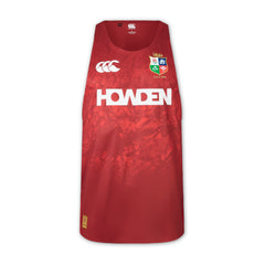 Canottiera Rugby British & Irish Lions Bordo: maglia da rugby rossa senza maniche con l'emblema dei British & Irish Lions e il logo dello sponsor Howden.