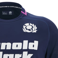 Maglia Rugby Scozia Ufficiale Pro Home Macron blu con stemma nazionale.