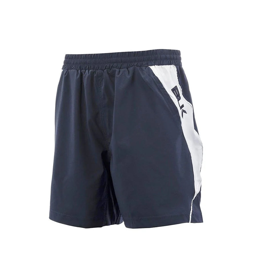 Pantaloncini da palestra BLK Tek IV blu junior con inserto bianco laterale.