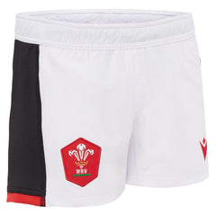 Pantaloncini da rugby Galles M21 away bianchi con stemma WRU