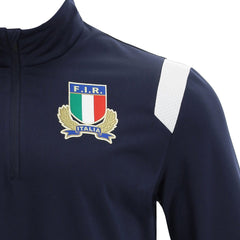 Felpa training ufficiale Italia Rugby ragazzo blu con stemma F.I.R.