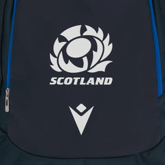 Sacca Gym Scozia Rugby Rugged: zaino blu scuro con il logo del cardo scozzese e un emblema a forma di V.