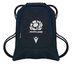 Sacca Gym Scozia Rugby Rugged: borsa sportiva con coulisse blu navy con l'emblema del cardo scozzese.