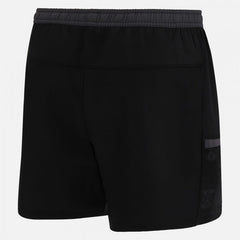 Pantaloncini da rugby neri Glasgow Warriors 2023, dettaglio tasca con logo.