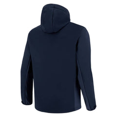 Giacca softshell blu navy da rugby Sale Sharks 2022-23 vista da dietro.