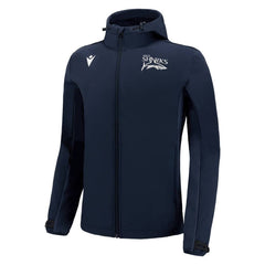 Giacca softshell blu navy da uomo Sale Sharks Rugby 2022-23 con logo.