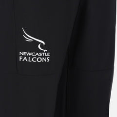 Pantalone da viaggio microfibra nero Newcastle Falcons con logo ricamato.