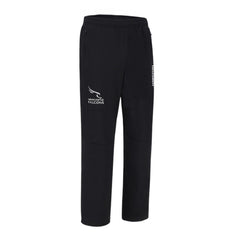 Pantalone da viaggio in microfibra nera per il rugby Newcastle Falcons con logo.