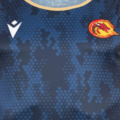 Canottiera da allenamento Macron Dragons Catalans blu con logo.