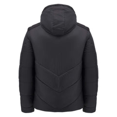 Giacca imbottita nera Bomber Galles Rugby M25, modello smanicabile Elite.