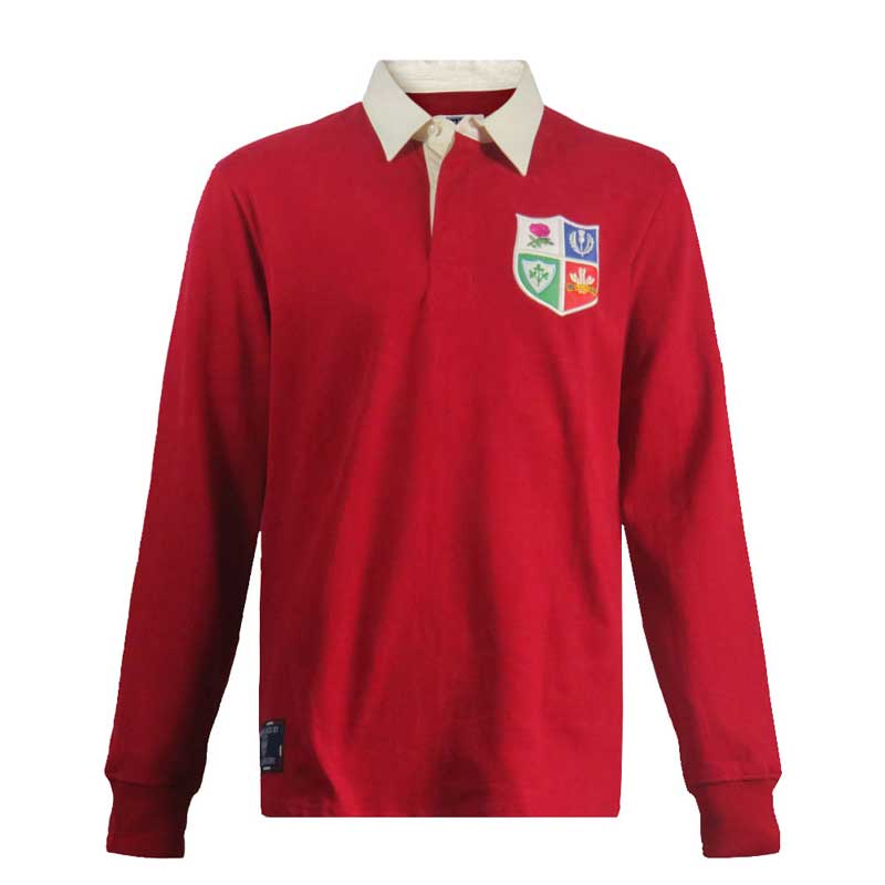 Maglia da rugby vintage British Isles 1971 rossa con stemma