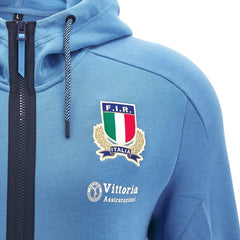 Felpa Rugby Italia Athl cappuccio e zip lunga Rhodos 2025
