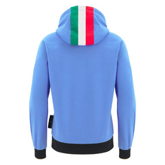 Felpa da uomo blu con cappuccio e inserto tricolore Italia Rugby 2026