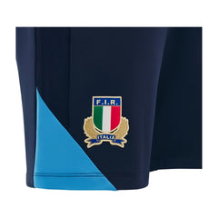 Bermuda da allenamento Macron Italia Rugby 2025 blu navy con stemma FIR.