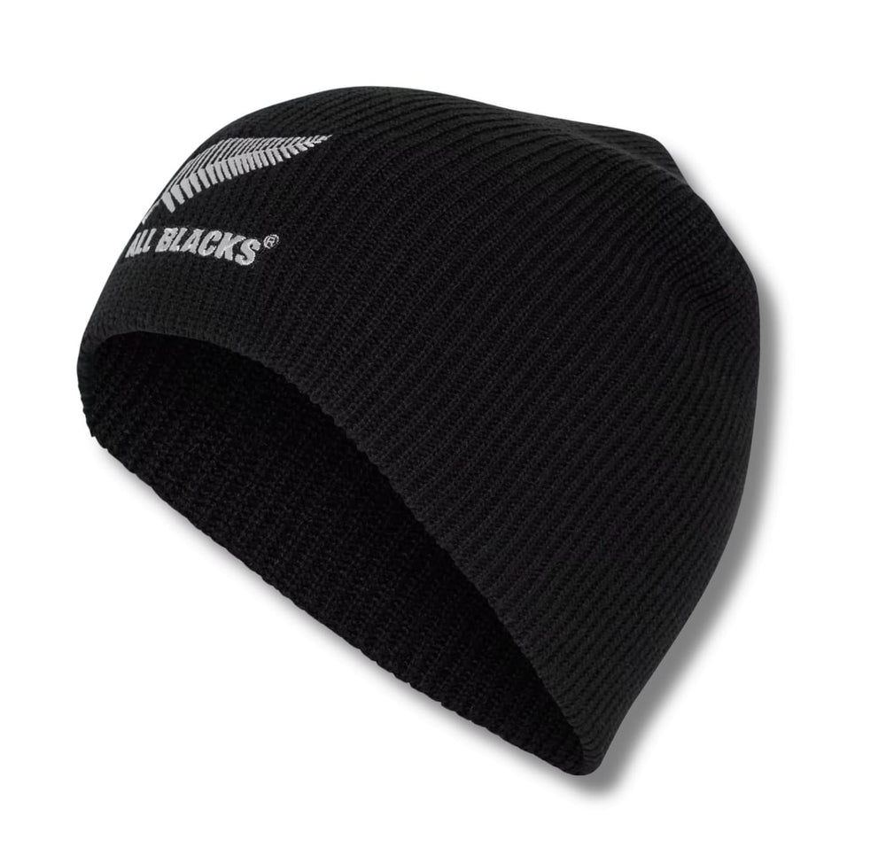 Berretto ufficiale Zuccotto Rugby All Blacks nero con logo felce argentata.