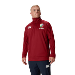 Felpa mezza zip bordo ufficiale British & Irish Lions da uomo, in tessuto tecnico.