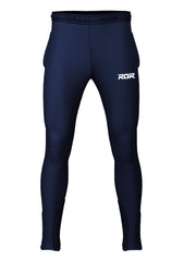 Pantaloni della tuta da rugby RGR Blu Navy: pantaloni sportivi blu navy con tasche laterali e logo RGR.