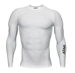 Maglia a compressione bianca ATAK Base Layer a maniche lunghe da uomo.