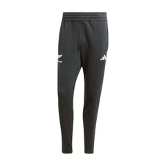 Pantaloni da tuta ufficiali degli All Blacks da rugby: pantaloni da jogging in pile grigio scuro con logo Adidas e stemma degli All Blacks.