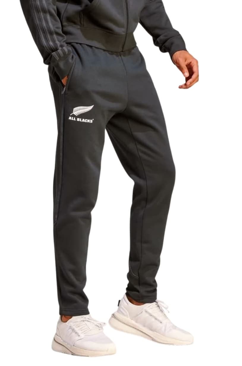 Pantalone felpato All Blacks ufficiale nero da uomo, con logo bianco sul fianco.