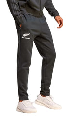 Pantalone felpato All Blacks ufficiale nero da uomo, con logo bianco sul fianco.