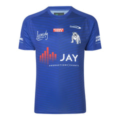 Maglietta da allenamento Rugby Bulldogs NRL Pro: abbigliamento della squadra NRL Bulldogs blu, ideale per l'allenamento.
