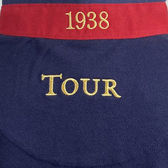 Maglia rugby British and Irish Lions 1938 Tour blu con banda rossa.