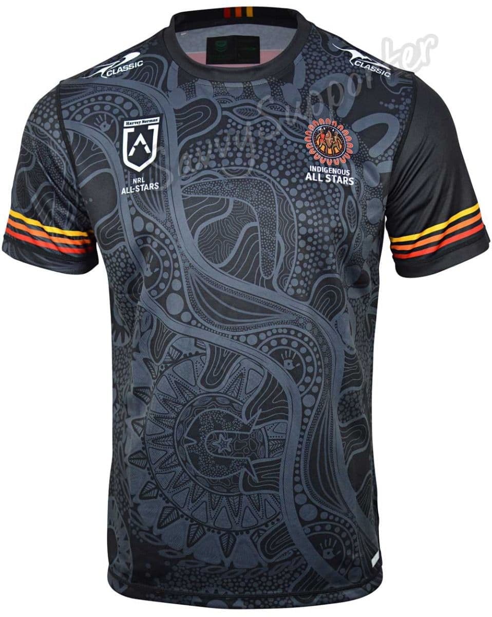 Maglietta Rugby training Indigenous AS bambino pro: Maglia da rugby NRL Indigenous All Stars per bambini con un sorprendente design artistico aborigeno.