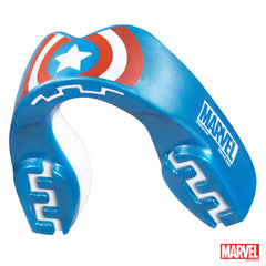 Paradenti Safejawz Marvel Capitan America blu con scudo.