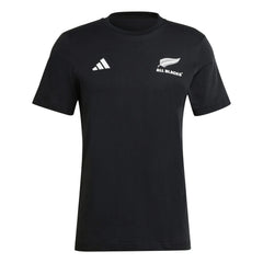 Maglietta ufficiale da rugby All Blacks di Adidas in cotone: maglietta in cotone nero con logo All Blacks e marchio Adidas.