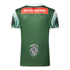 Maglia da allenamento per rugby NZRL Maori 2025: maglia da rugby verde, design Maori, vista posteriore