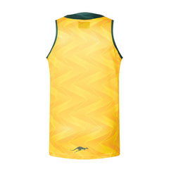 Canottiera da allenamento rugby Australia Kangaroos NRL oro con dettaglio canguro.