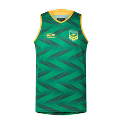 Canottiera da allenamento rugby Australia Kangaroos verde con logo Classic.