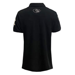 Maglia polo rugby vintage nera Ellis Rugby, tributo a Jonah Lomu 1999.