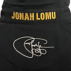 Polo rugby vintage Ellis Rugby con firma Jonah Lomu ricamata in oro.