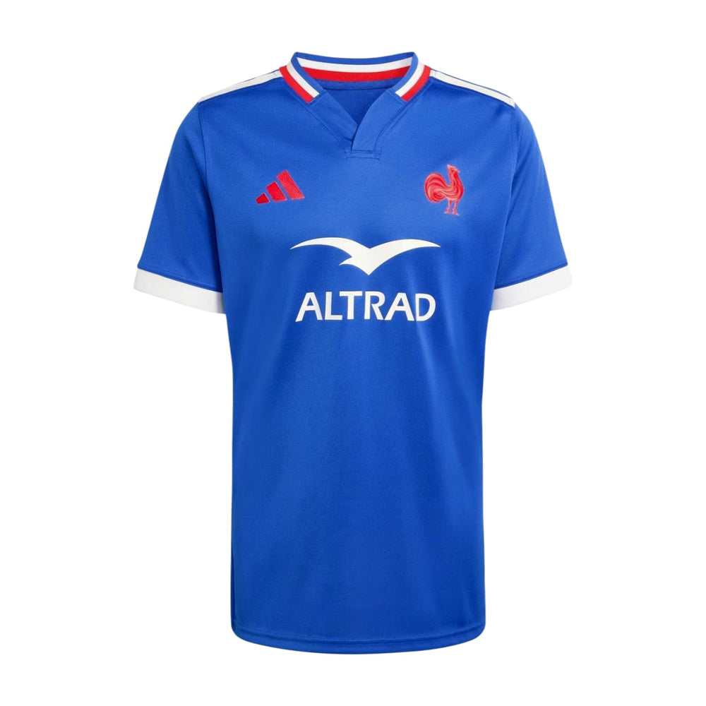 Maglia rugby Francia home ufficiale Adidas 2026 blu con gallo