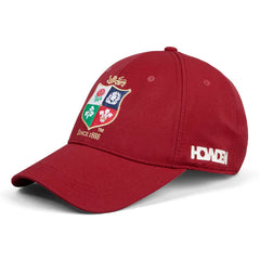 Cappellino da rugby British & Irish Lions bordeaux con stemma ricamato.