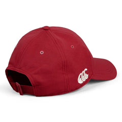 Cappellino rosso British & Irish Lions Rugby con logo Canterbury bianco sul retro.