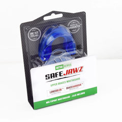 Paradenti Safejawz ORTHO blu per apparecchi ortodontici, modello multisport.