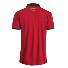 Maglia rugby Galles vintage 1976 rossa con stemma e scritta "Grand Slam".