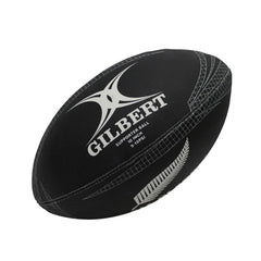 Pallone da rugby Gilbert All Blacks Supporter: pallone da rugby nero taglia con logo All Blacks e marchio Gilbert.