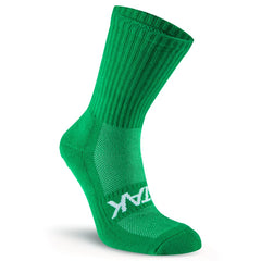 CALZA ATAK SHOX MID GRIP VERDE: Calzini sportivi verde brillante con inserti in rete traspirante per comfort e supporto.