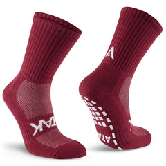 Calze sportive ATK SHOX MID GRIP bordeaux con grip antiscivolo sul tallone.