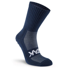 CALZA ATAK SHOX MID GRIP BLU: Calzini sportivi blu navy con inserti in rete traspirante.