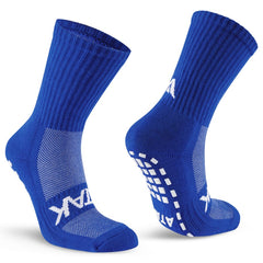 Calza ATK SHOX MID GRIP azzurra con grip sul tallone.