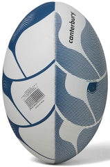 Pallone da rugby Canterbury Thrillseeker: design bianco-azzurro. Perfetto per allenamenti e partite.